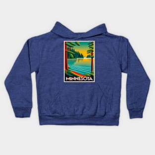 Minnesota Vintage Travel Poster Kids Hoodie